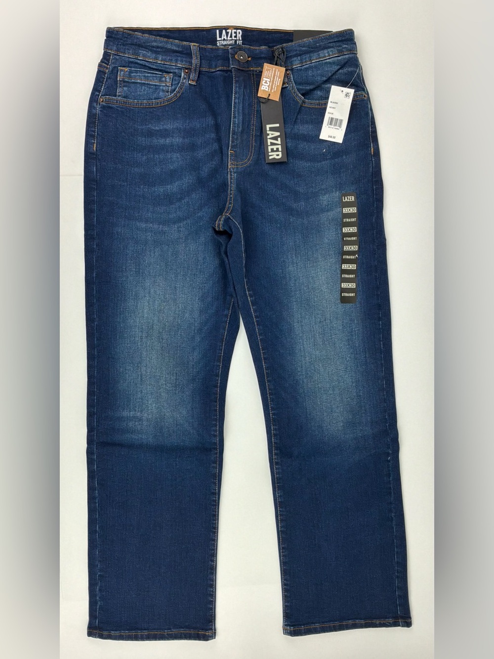 Laser Men’s Straight Fit Dark Blue Stretch Jeans HENRY NWT Various Sizes